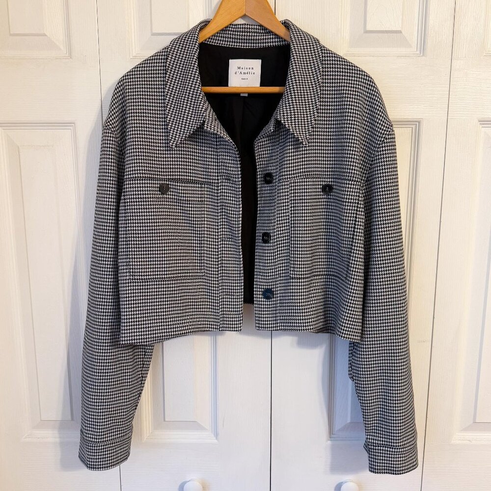 Maison d’Amelie Paris Houndstooth Crop Jacket
